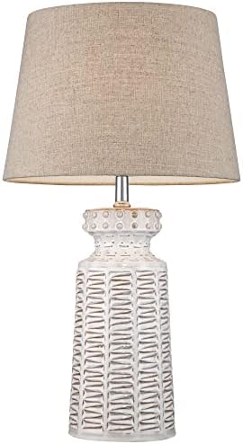 Helene 26" Tall Table Lamp Cream White Ceramic Country Rustic Tan