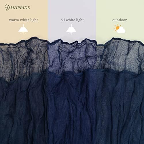 YMHPRIDE 12 Pack Cheesecloth Table Runner 35x120in Navy Blue Table Runner