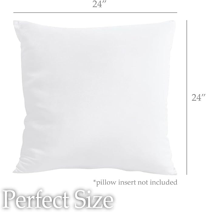 lalaLOOM Velvet Throw Pillow Covers, Set of 2, 24x24 White
