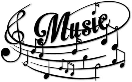 Sanshaoye Musical Note Wall Decor, Black Metal Art for Music Room or Home Decoration, Hanging Indoor Outdoor Accent (18 Inches)