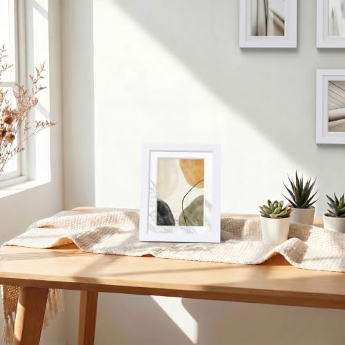 Vittanly 5x7 Picture Frames Set of 5, Wall Mount or Tabletop Display, White