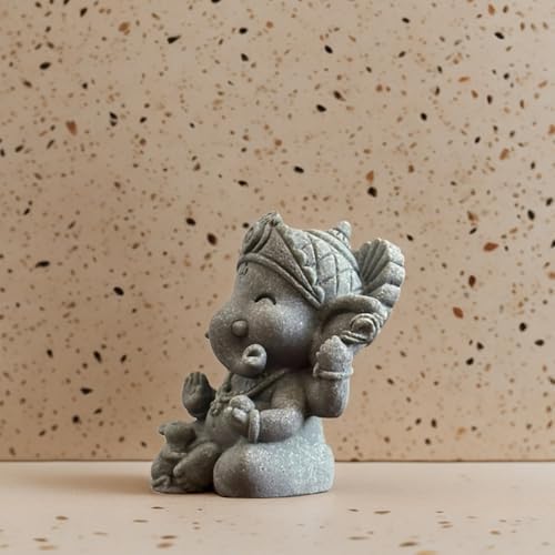 livelyfish Small Elephant Statue Sandstone Figurine Hindu Meditation Buddha Sculpture for Fish Tank Aquarium Decoration (A)