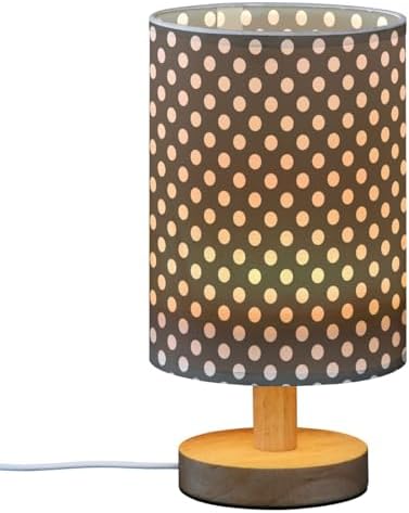 ALAZA Polka Dot Black White Decor Bedside Table Lamp with USB Port for Bedroom Nightstand Office Desk LED Bulb Included