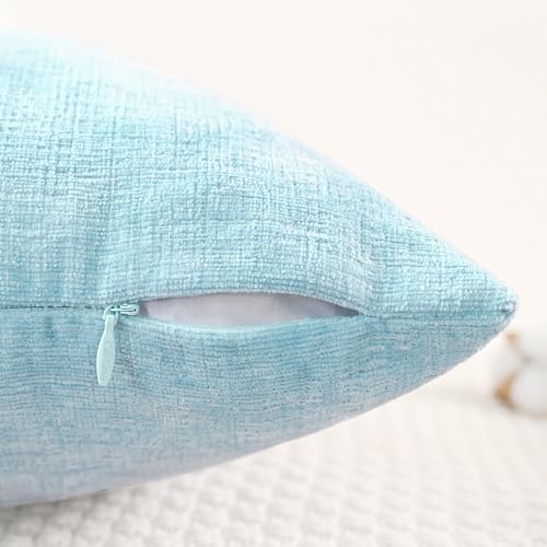 CaliTime Decorative Throw Pillow Covers 24 X 24 Inches Light Blue Grey