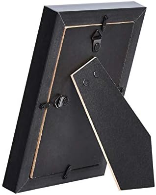Amazon Basics Rectangular Picture Frame Set, 5" x 7", Wall Hanging or Tabletop Display, Real Glass, Horizontal or Vertical, Black, 2-Pack