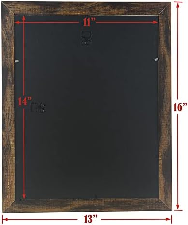 Wooden Brown 11x14 Picture Frame with Mat 2 Set in 1 Pack,Display 11x14 without Mat or 8x10 with Mat，Wall Gallery Photo Frames