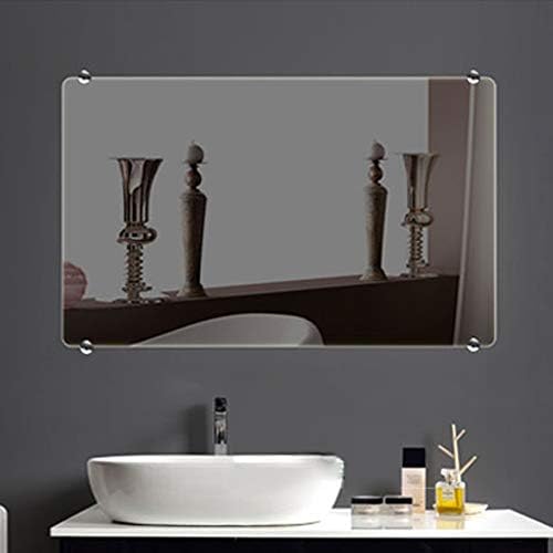4Pcs Zinc Alloy Mirror Floating Glass Clip Set- Wall Mounted Mirrors Bracket/Clip -Bathroom Mirrors Supporting Sheet Nail Dresser Mirror Fixed Fitting (Round)