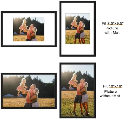 Picrit 10x16 Picture Frame Set of 12, Modern Gallery Wall Frames, Black