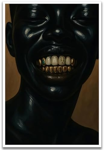 Abstract Black Man Wall Art African American Canvas Prints, 16"x24"Unframed | Fashion Black Men Portrait Poster, Contemporary Abstract African Men Wall Decor, Afro Artwork for Bedroom Living Room Decor