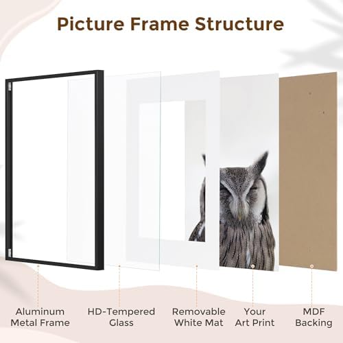 Fun Memories 26x32 Picture Frame, Metal Picture Frame Wall Mounting Horizontally or Vertically - Poster Frame Simple and Elegant Decor for Wall - 1 Pack - Black