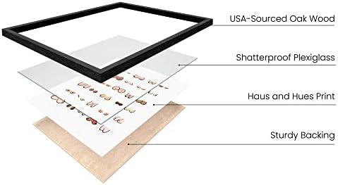 HAUS AND HUES Bathroom Art Funny Wall Art Poster (Boobs, 12x16 Black Framed)