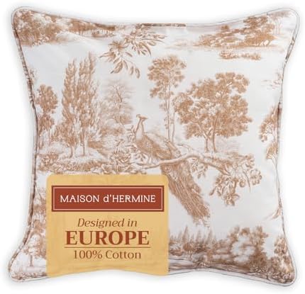 Maison d' Hermine Throw Pillow Covers 100% Cotton (18" x 18" - Pack of 1)