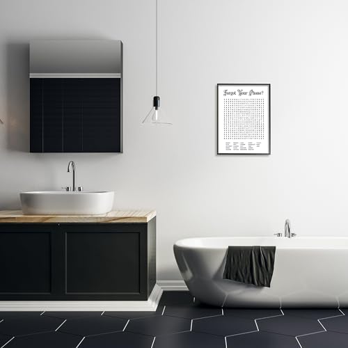 Bathroom Word Puzzle, 16 x 20 Inch Framed Giclée Print | Stupell Industries · By Lettered and Lined · Ready to hang · Great for bath or laundry spaces · Made in USA