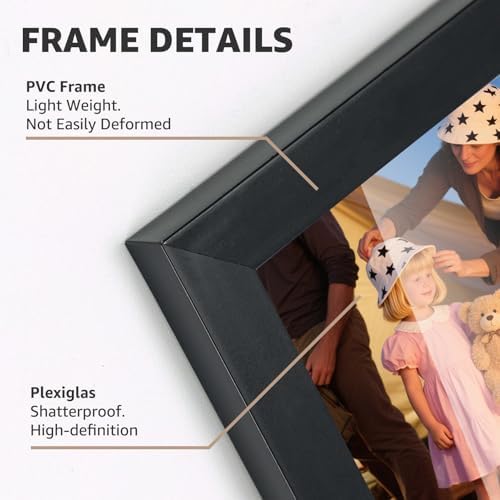 Giftgarden 4x6 Picture Frame Black Set of 3, Thin Photo Frames 4 by 6 for Wall and Tabletop Display