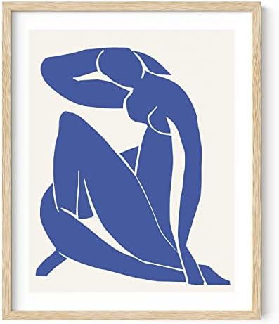 HAUS AND HUES Matisse Print and Art Exhibition Poster - Henri Matisse Prints and Posters, Matisse Posters Walls Matisse Wall Art Matisse Blue Poster (Beige Framed, 16x20)