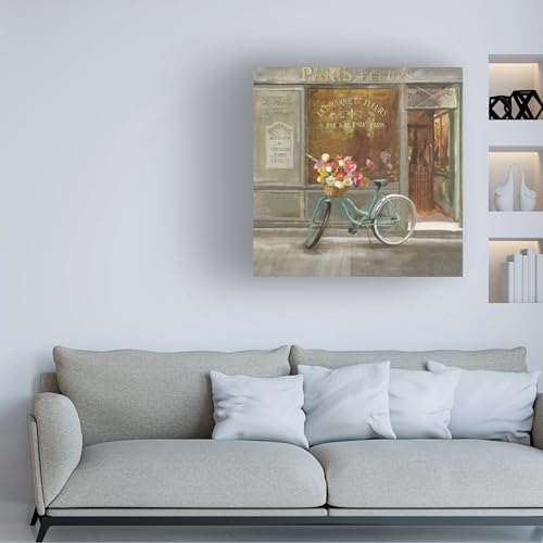 Wrapped Canvas Wall Art - Danhui NAI 'French Flower Shop V2' Wall Art for Living Room, Bedroom, or Office Décor - 24x24