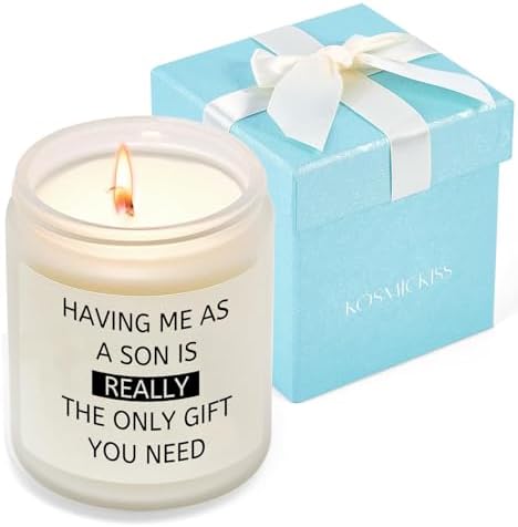 Birthday Gift for Dad Mom from Son, 9 OZ Soy Wax Candle Parents Present
