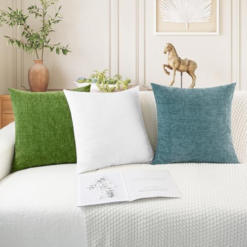 CaliTime Decorative Couch Throw Pillow Covers 20 X 20 Inches True White