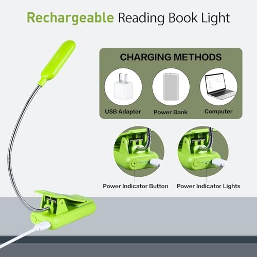 VAVOFO Rechargeable Reading Light, Clip on Book Light for Reading in Bed