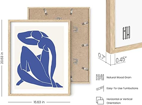 HAUS AND HUES Matisse Print and Art Exhibition Poster - Henri Matisse Prints and Posters, Matisse Posters Walls Matisse Wall Art Matisse Blue Poster (Beige Framed, 16x20)