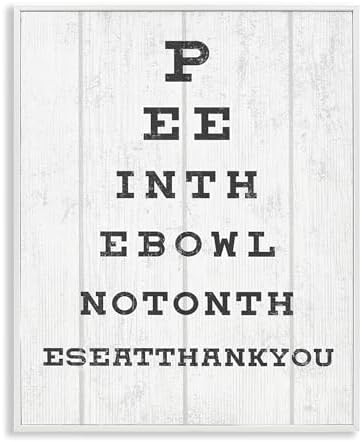 Humor Bathroom Eye Chart, 11 x 14 Inch Framed Giclée Print | Stupell Industries · By Lil' Rue · Ready to hang · Easy gift for bath or laundry · Made in USA