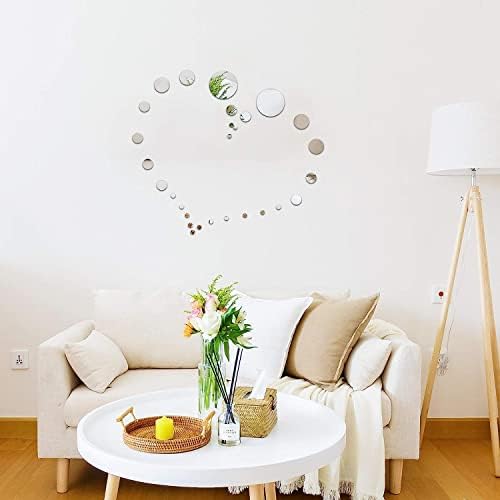 10 Pack 4 inch Acrylic Round Mirror Tiles Sheets, 0.06 inch Thick | Small Circle Wall Mirror with Tapes, Plastic Mirror Stickers for Wall, Home Decor, Crafts, Round Mirror Tray for Centerpieces