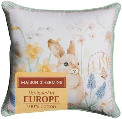 Maison d' Hermine Throw Pillow Covers 100% Cotton (20" x 20" - Pack of 1)