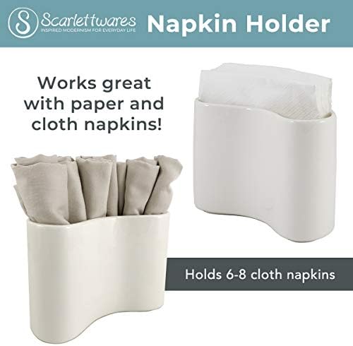 Scarlettwares Napkin Holder for Table, Ceramic Farmhouse Stand Upright
