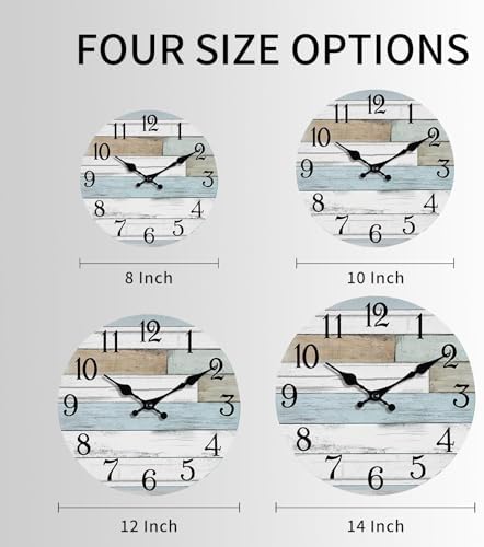 KECYET 14 Inch Wall Clock Battery Operated Silent Non Ticking Nautical