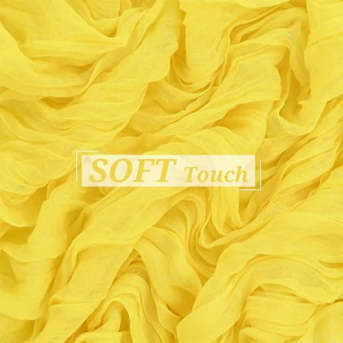 6 Pack Yellow Cheesecloth Table Runner, Extra Wide 35x120 Inch