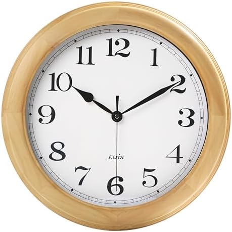 Kesin Wooden Wall Clocks 14 Inch Silent Wall Clock Large Decorative