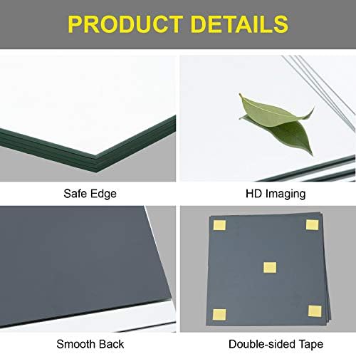 Ruomeng Home Gym Mirrors 12 Inch x 12Pcs Wall Mounted Mirror Glass Frameless Full Length Mirror Tiles for Home Gym, Bedroom, Door & Bathroom | Full Length, Workout Mirror Panels for Garage, Bedroom, Living Room, Over The Door, Frameless Mirror Sets