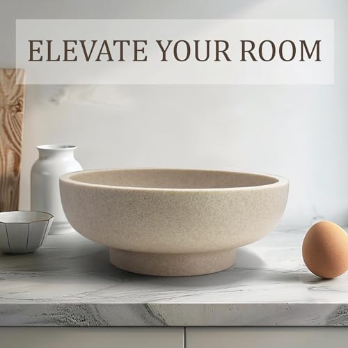 LIN CHUAN Decorative Bowl, Large Fruit Bowl, Sand Beige