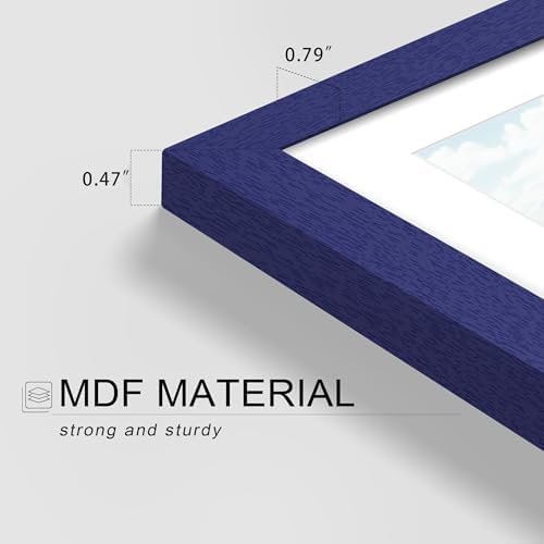 Picrit 5x7 Picture Frame Set of 12, Modern Gallery Wall Frames, Navy Blue
