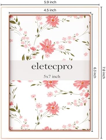 eletecpro 5x7 Enamel Picture Frame with Real Glass Cover, White, 1-Pack