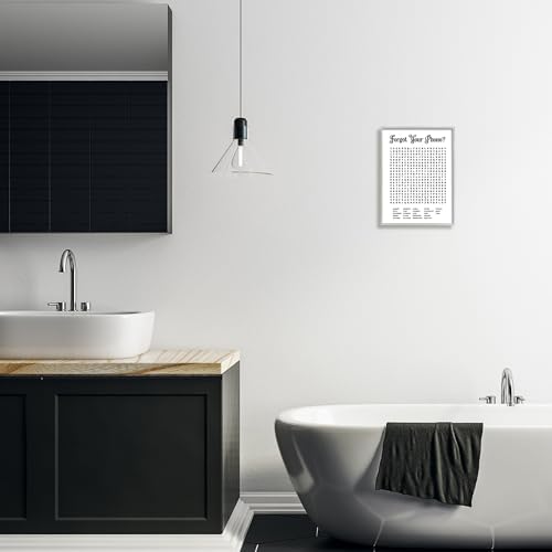 Bathroom Word Puzzle, 11 x 14 Inch Framed Giclée Print | Stupell Industries · By Lettered and Lined · Ready to hang · Great for bath or laundry spaces · Made in USA
