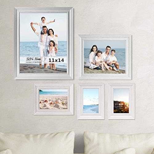 LaVie Home 11x14 Picture Frames (1 Pack, Distressed White) Rustic Single Photo Frame with Plexiglass for Wall Mount Display, for Home Decoration, Office Decor