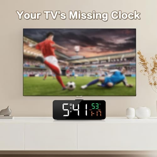 Netzu 3-in-1 Digital Clocks for Living Room, Small & Compact Alarm Clock
