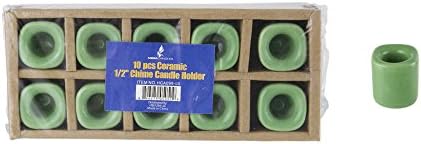 Mega Candles 10 pcs Light Green Ceramic Chime Ritual Spell Candle Holders, Great for Casting Chimes, Rituals, Spells, Vigil, Witchcraft, Wiccan Supplies & More