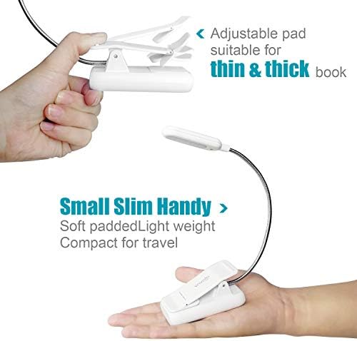 VAVOFO Rechargeable Reading Light, Clip on Book Light for Reading in Bed