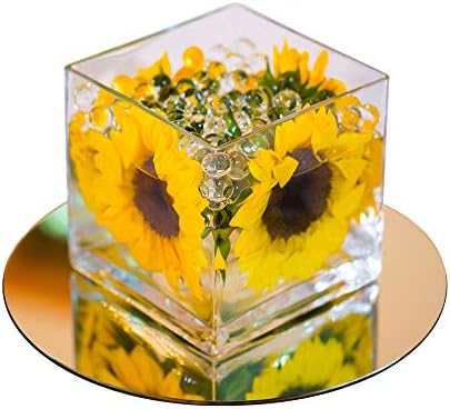 Dulles Glass 8 Inch Round Mirror, Frameless Circle Glass for Wedding Centerpiece & DIY Crafts, Flat Polished Edge