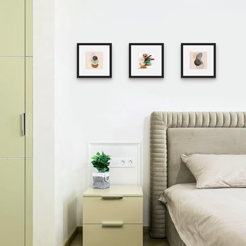 Picrit 8x8 Picture Frame Set of 12, Modern Gallery Wall Frames, Black
