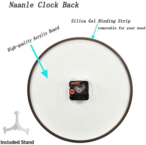 Naanle Black Cat Looking Camera Round Wall Clock, 12 Inch Silent Battery Operated Quartz Analog Quiet Desk Clock for Home,Office,School