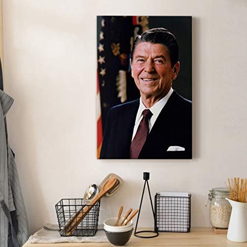 Renditions Gallery Ronald Reagan Presidental Portrait Wall Art, Premium Gallery Wrapped Canvas Decor, Ready to Hang, 36 in H x 24 in W, Made in America Print