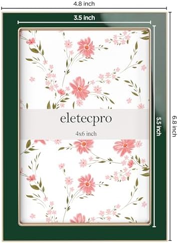 eletecpro 4x6 Enamel Picture Frame with Real Glass Cover, Green, 1-Pack