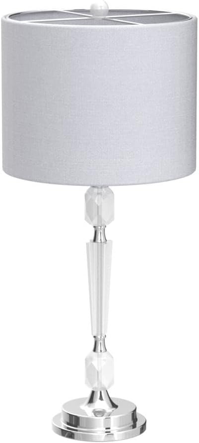 JONATHAN Y Victoria 27" Crystal LED Bedside Table Lamp, Clear, Set of 2