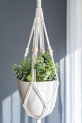 Mkono Macrame Plant Hanger 3 Tier 70" Hanging Plant Holder Indoor Outdoor