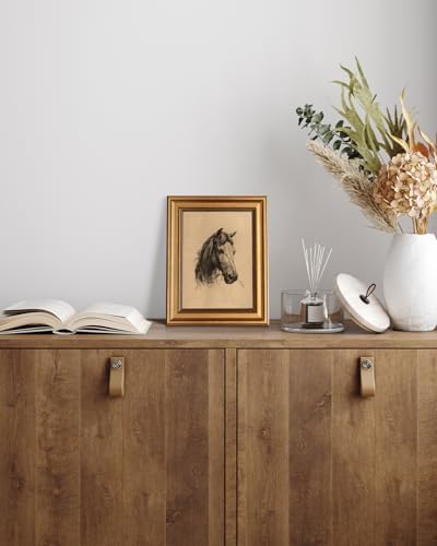WHASAYART Gold Framed Vintage Wall Art for Living Room, Animals Painting Prints Shelf Decor for Kitchen, Aesthetic Bedroom Wall Art, Best Gifts for Friends or Family - Horsehead 10L x 8W