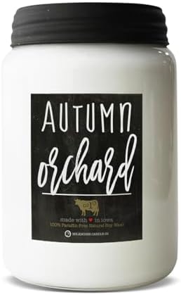 Milkhouse Autumn Orchard Soy Candle, 26 oz Farmhouse Jar, 150+ Hr Burn