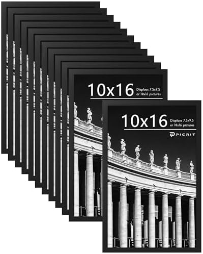 Picrit 10x16 Picture Frame Set of 12, Modern Gallery Wall Frames, Black